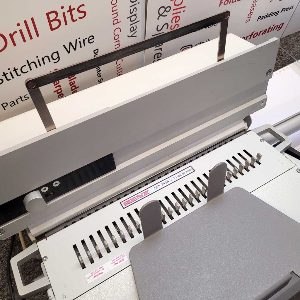 Used / Pre-owned Renz DTP-340A Wire Binder with 2:1 Round Hole Die