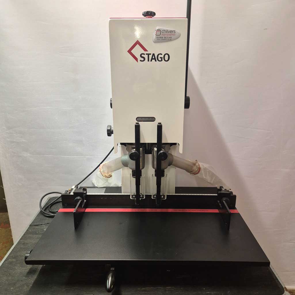 Used / Pre-owned Stago PB 2015 Twin Hole Paper Drill (Bench Top)