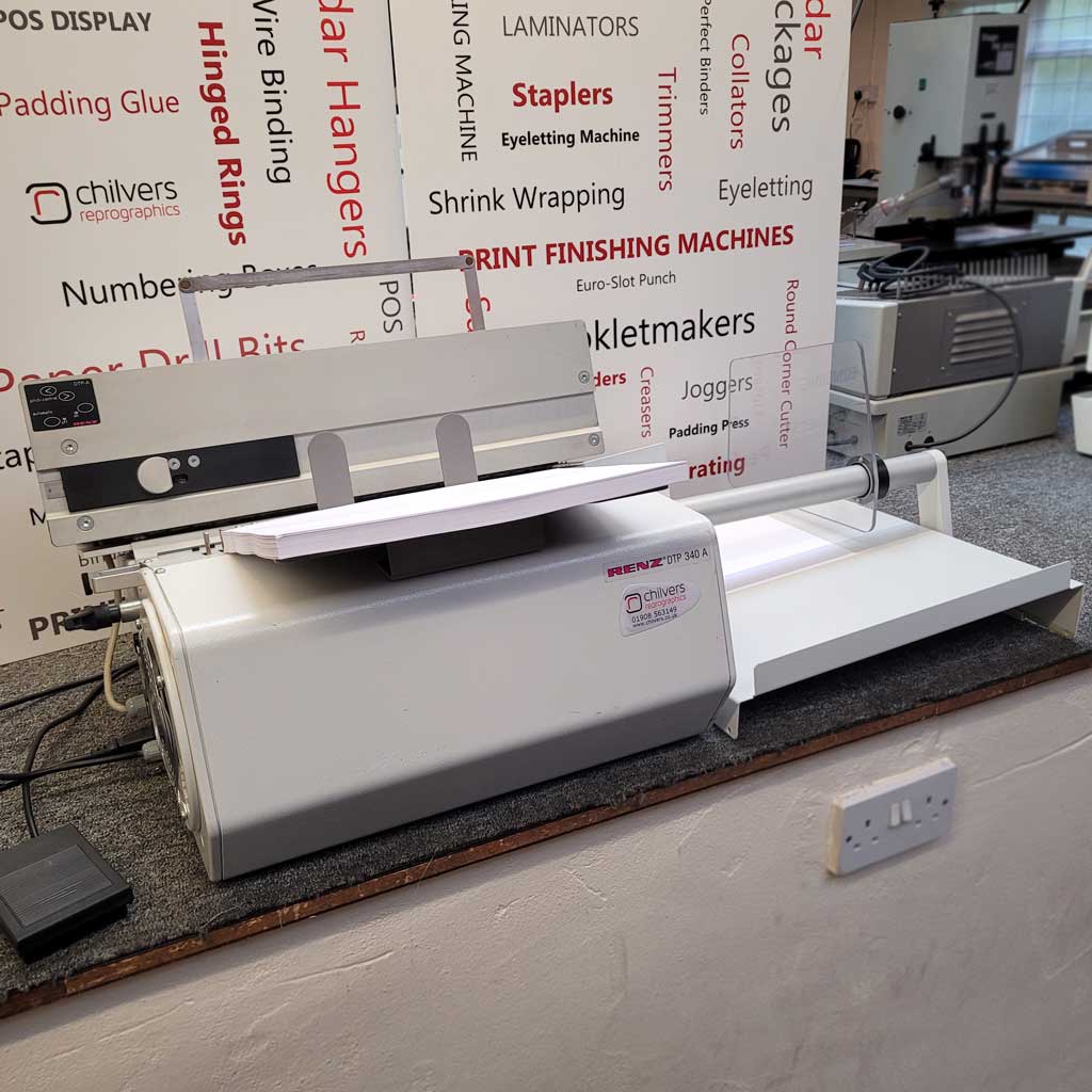 Used / Pre-owned Renz DTP-340A Wire Binder with 2:1 Round Hole Die