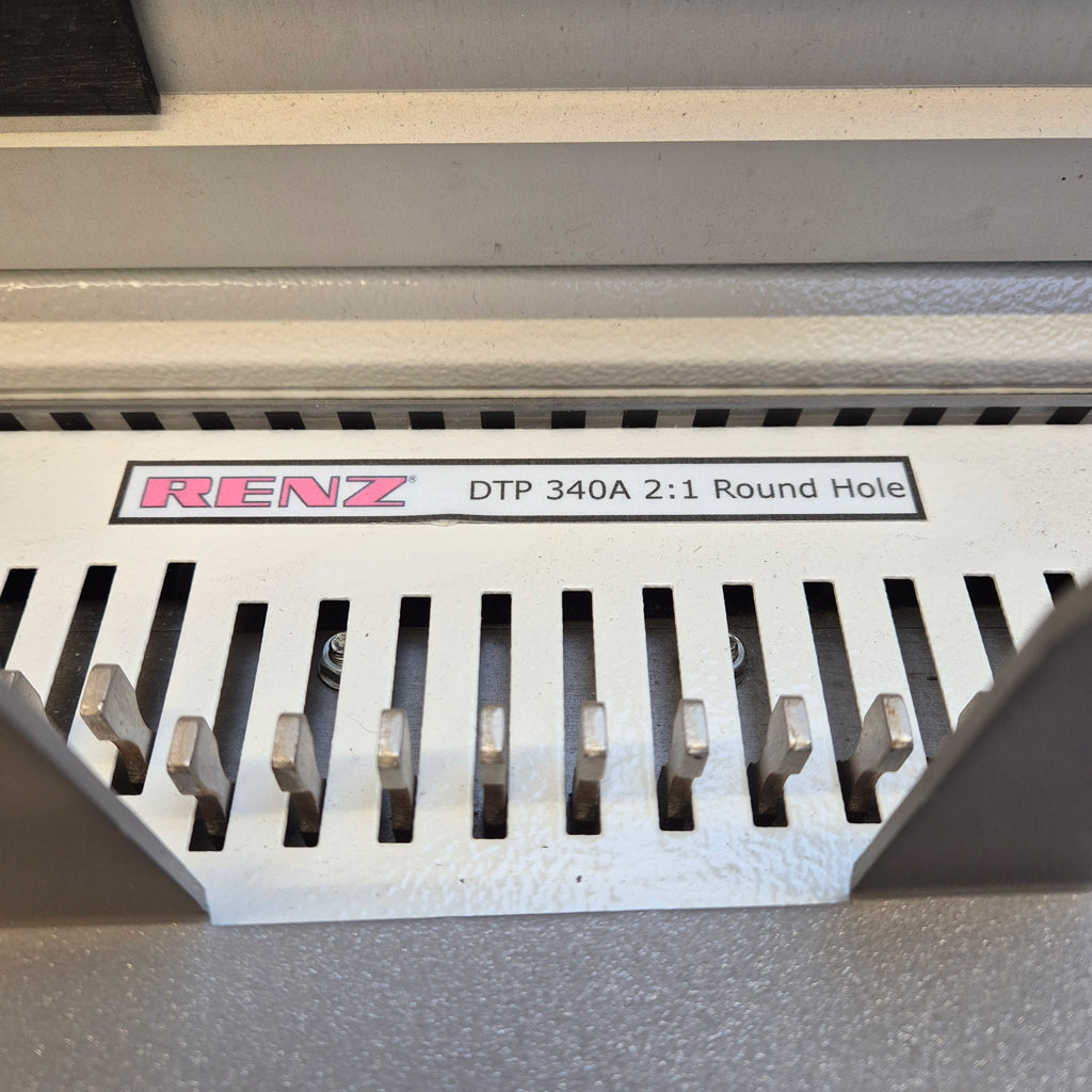 Used / Pre-owned Renz DTP-340A Wire Binder with 2:1 Round Hole Die