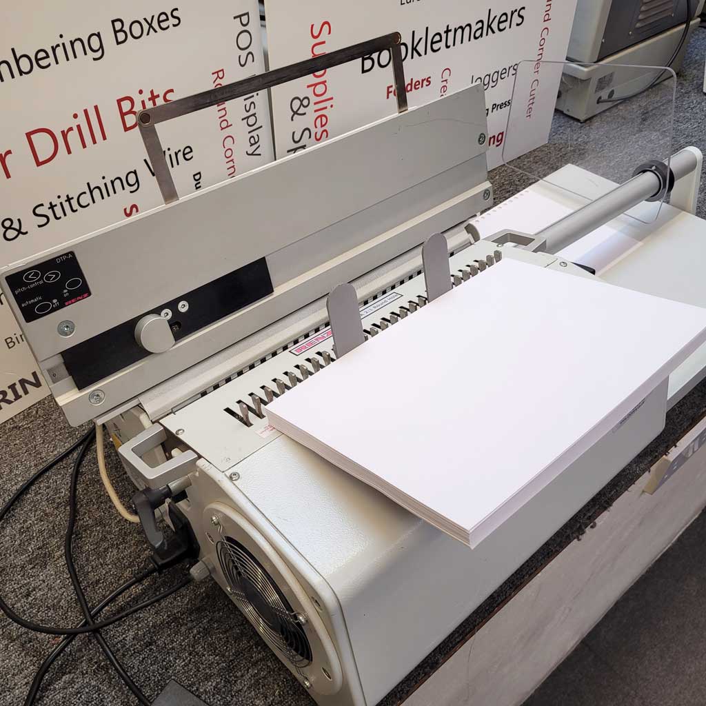 Used / Pre-owned Renz DTP-340A Wire Binder with 2:1 Round Hole Die