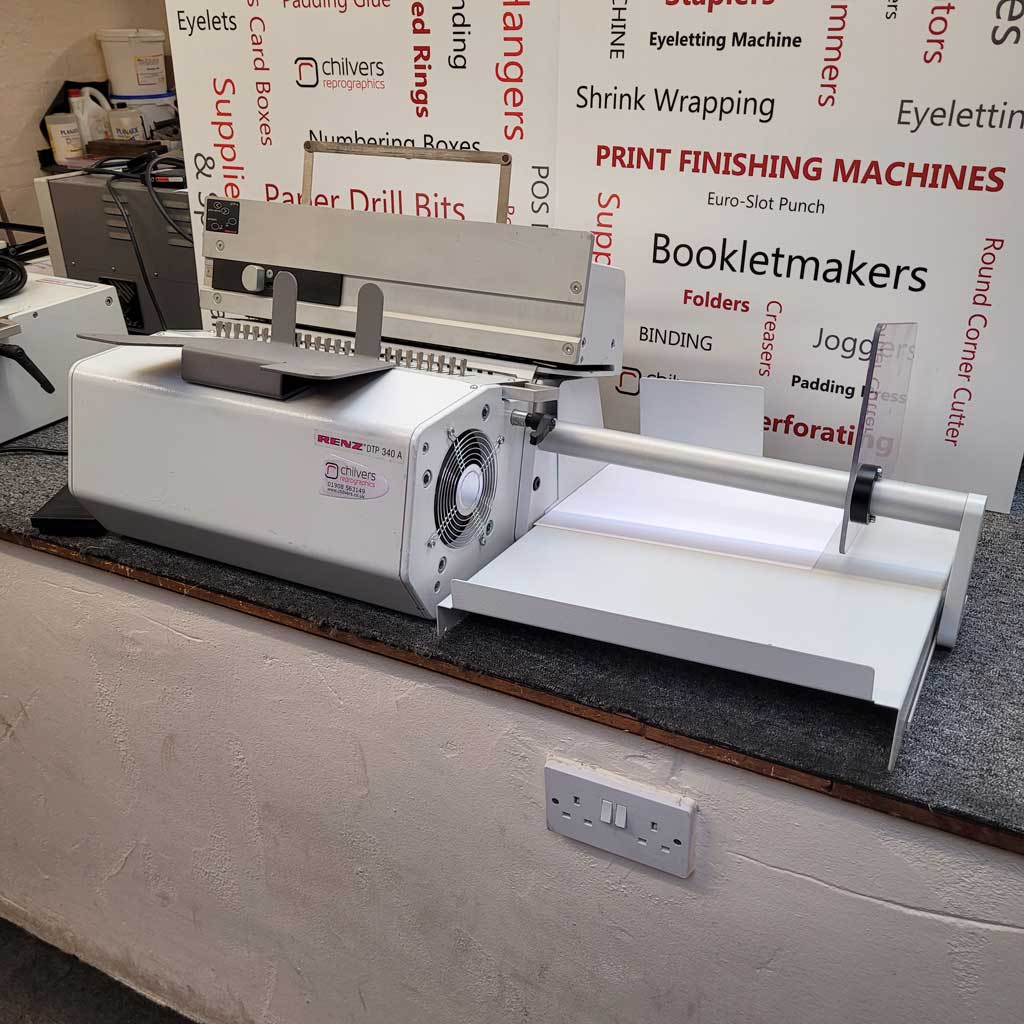 Used / Pre-owned Renz DTP-340A Wire Binder with 2:1 Round Hole Die