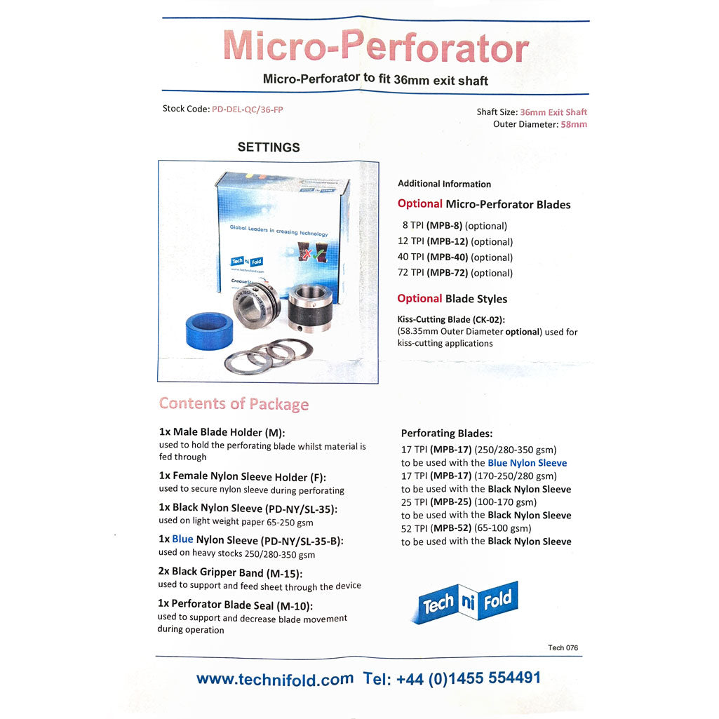 Multigraf Perforating Kit (To fit 36mm shafts)