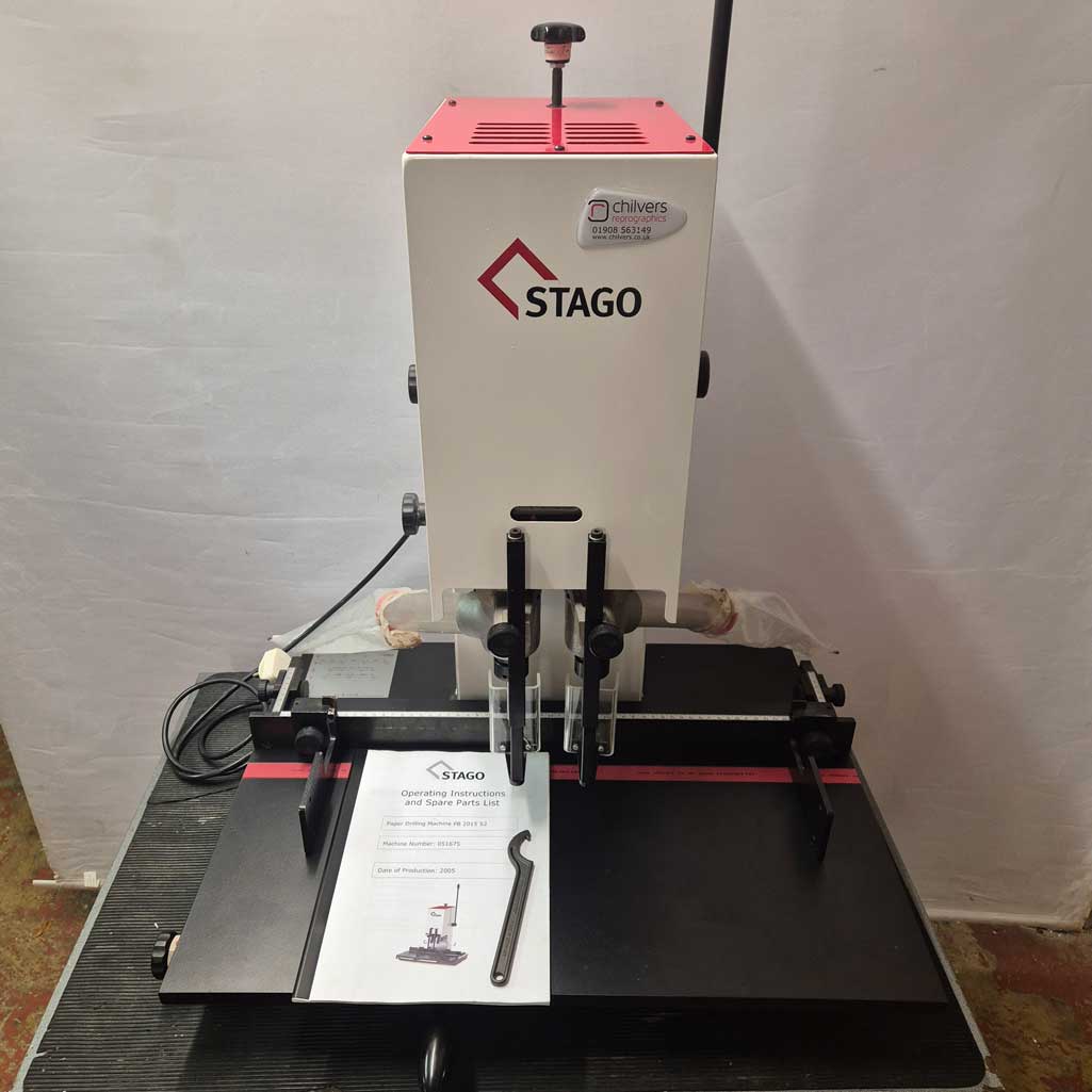 Used / Pre-owned Stago PB 2015 Twin Hole Paper Drill (Bench Top)