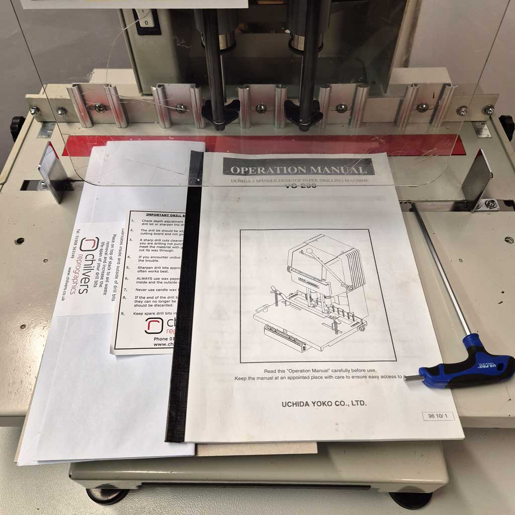 Used / Pre-owned Uchida VS200 Twin Spindle Paper Drill