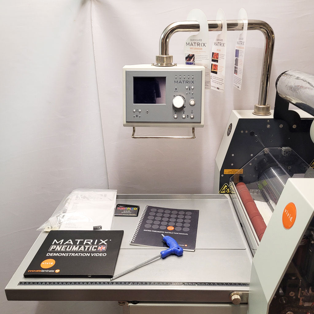 Used / Pre-owned Matrix MX 370P Pneumatic Single Sided Laminator/Foiling
